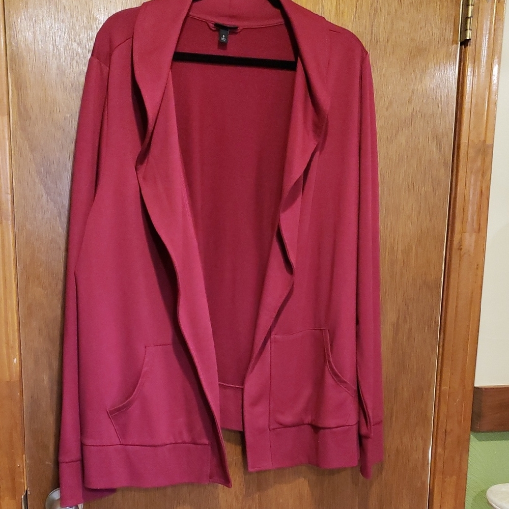 Torrid Open-Front Blazer/Cardigan Jacket in Deep Berry